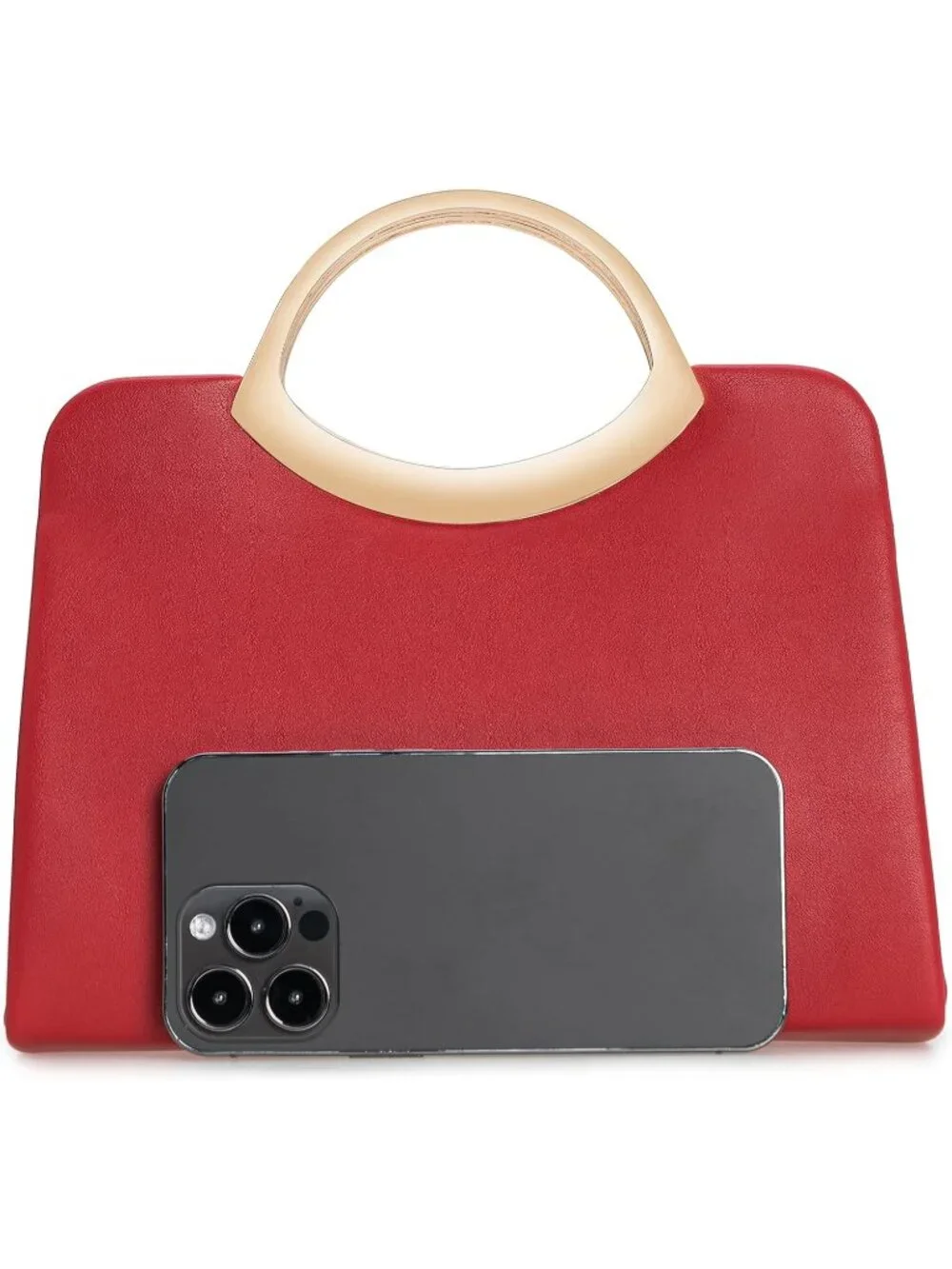 👜Women's Red Small Dressy Handbag Evening Bag Circle Handle Elegant Purse